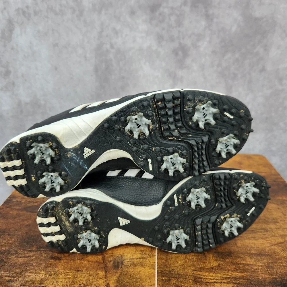 Adidas‎ Traction Adiwear Golf Shoes Mens 8.5 Black Sneakers Spikes 816568